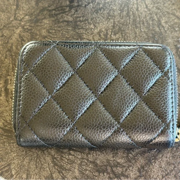 Authentic Chanel Zippy Coin Purse Wallet Caviar SHW Zipped Card Holder Wallet CC - Picture 11 of 11